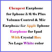 Hot! Cheapest White Earphone with Remote for Apple IPhone 6 6s 6G Plus 5 S55G In Retail Box for Gift 100pcs/lot