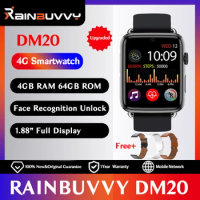 Rainbuvvy DM20 4G LTE Smartwatch 1.88 Inch IPS Screen 4GB RAM 64GB ROM With GPS 2.4G 5G Dual Band Wifi 780mAh Sports Watch