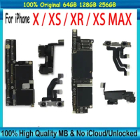 Free icloud shippin Original Mainboard For iPhone X XS XR XS Max Motherboard Face ID Full Chips Unlo