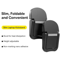 1 Pair Aluminium Alloy Laptop Stand Home Foldable Non-slip Cooling Holder Invisible Universal Support for HP/Dell/Lenovo