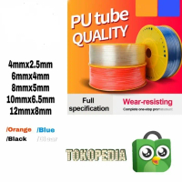 Selang PU POLYURETHANE OD 8mm x ID 6mm 1 Roll 100 Meter - ORANGE