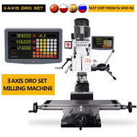Sino High Precisi 3 Axis Dro Set Digital Readou Kit With 3PCS Linear Scale 0.001mm Grating Ruler 120~1020mm For Mill CNC Machine