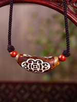 西藏瑪瑙天珠吊墜銅錢龜甲項鏈男女款毛衣鏈民族風飾品復古鎖骨鏈