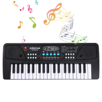 BIGFUN 37 Keys USB Electronic Organ Multifunctional Keyboard Piano Digital Music Electronic Keyboard with Microphone Black