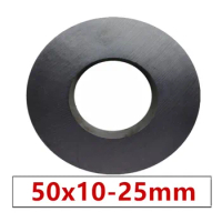 1-5pcs/lot Ring Ferrite Magnet 50x10 mm Hole 25mm Permanent magnet 50mm x 10mm Black Round Speaker ceramic magnet 50*10 50-25x10