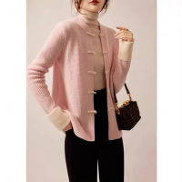 【Paiya 派亞】新中式羊毛羊絨針織衫肌理感盤扣開衫外套(S-XL)