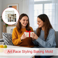 Acuan muka abstrak tidak melekat untuk DIY/kraf, tahan haba, acuan silikon topeng tradisional berbil