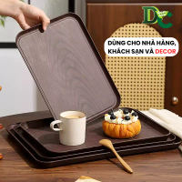 Khay gỗ nhựa vân gỗ decor phục vụ quán nhà hàng và decor chụp ảnh