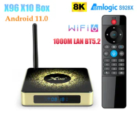 X96 X10 S928X Set top tv Box Android 11.0 4GB/8GB RAM 32GB/64GB ROM 2.4G/5G WiFi6 1000M BT5.2 H.265 8K HDR Media Player
