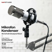 TaffSTUDIO Mic Condenser XLR Microphone Noise Reduction with Holder - BM-800 Putih