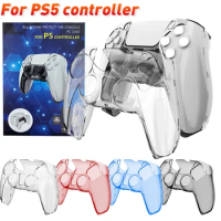 Game Controller Crystal Case PC Transparent Split Handle Thin Protective Case Skin For PS5 Playstation 5 Gamepad Accessories