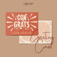 GREETING CARD - I HATE DIET Kartu