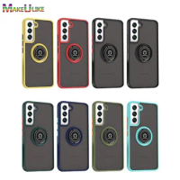 Ring Case for Samsung Galaxy S21 Plus Ultra Case Shock Proof Frosted Acrylic Hard Cover for Samsung S21 FE S22 Plus Ultra Case