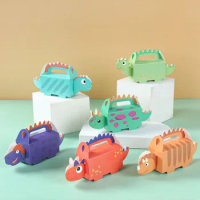 6pcs Dinosaur Candy Boxes Happy 1st Birthday Party Decoration Kids Gifts Packaging Box Dino Baby Shower Supplies Box Bag
