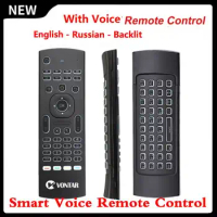 Smart Voice Remote Control 2.4G Wireless Keyboard Backlit MX3 Air Mouse IR Learning For Android 11.0 10.0 TV BOX Android 11 10 9