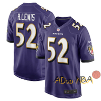 Áo baltimore ravens NFL #52 ray Lewis Áo thi đấu bóng đá mỹ màu tím
