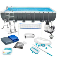 INTEX 26364 7.32*3.66*1.32m Rectangle Frame Large Above Ground Steel swim diving clothing Pool &amp; Accessories Included