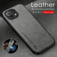 Magnetic Car Leather Case For Xiaomi Mi 11 Lite 11i Soft Phone Cover For Xaomi Mi11 11Lite Mi11lite 5G Mi11i Protection Fundas
