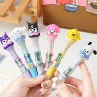 [4 Ngòi] Bút Bi Hoạt Hình Có Đèn Nhấp Nháy, Bút 4 Ngòi Mực Gel, Bút Bi Văn Phòng, Bút Bi Hoạt Hình