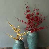 Artificial berry fruit branch plantas artificiales Home decoration red berries for home Xmas tree decoration Christmas gift