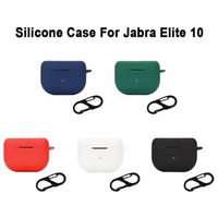 Protective Case Cover Soft Shockproof Silicone Shell Headphone Accessories with Hook Protector for Jabra Elite 10