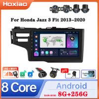 Android 11 Car Radio Carplay Auto GPS For Honda Jazz 3 2015 - 2020 Fit 3 GP GK 2013-2020 QLED Multimedia Player Navigation
