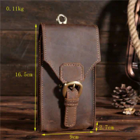 Men Genuine Leather Mobile Phone Cover Case Pocket Hip Belt Pack Waist Bag Father Gift for Samsung Galaxy note8 S8 S9Plus note 9