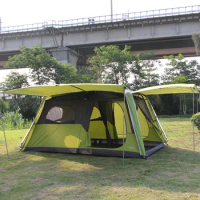 Landwolf Fully Automatic Super Large 1hall 1room Double Layers 5-8persons Family Tent Anti-storm Multiplayer Outdoor Camping