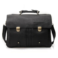 High Quality Cowhide Genuine Leather Briefcase for Men Business Bag 15.6"Laptop Case Male Portfolio Attache Office messenger bag
