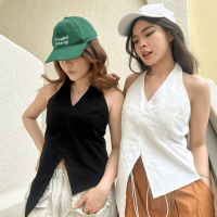 Joy Halter Neck Top / Halter Neck Tank Top Asymetrical Cotton Sleeveless Woman Korea Style