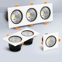 Square Dimmable led downlight lamp 7W 9w 12w 15w cob led spot 220V / 110V ceiling recessed downlights square led panel light