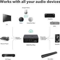 Pro Plus AirPlay 2 Receiver, Chromecast Audio, Multiroom Streamer with Premium AKM DAC, Voice Remote, Works with