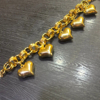RANTAI TANGAN CANDY DOUBLE GANTUNG LOVE LICIN 5BIJI 2CM BY SOFEA JEWELLERY