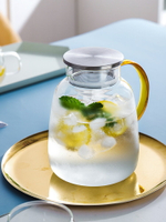 大容量創意耐熱高溫高硼硅玻璃檸檬冷水壺家用可放冰箱杯涼茶套裝