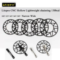 Narrow a Wide Chainring Ultralight 130 BCD 46T/48T/50T/52T/54T/56T/58T Hollow for BMX Folding Bicycle Aluminum Alloy Chain Wheel