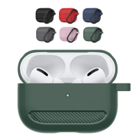 Carbon Firber Earphone Cases for Apple AirPods 2 1 Cute Case for AirPods 2 1 Soft TPU Shell Shockproof Cover with Buckle