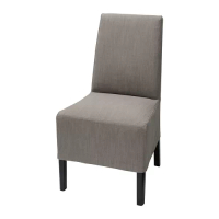 BERGMUND 椅子附中長型椅套, 黑色/nolhaga 灰色/米色