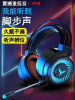 電腦吃雞耳機帶麥克風電競游戲頭戴式7.1聽聲辨位用手機版有線網吧專用耳麥臺式筆記本單孔話筒雙插頭