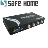 SAFEHOME 1對4 手動式 VGA Switch 雙向螢幕切換器，250MHz, 1920X1440 1台電腦切換使用4台螢幕，也可以4台電腦切換使用1台螢幕 SVW104-250