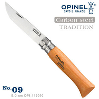 【【蘋果戶外】】OPINEL OPI_113090 法國 No.09 Carbon TRADITION 碳鋼刀刃 折疊刀
