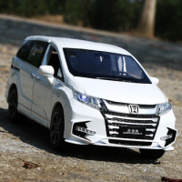 1:32 HONDA Odyssey MPV Alloy Car Model Diecast Metal Vehicles Simulation Sound and Light Collection Childrens Birthday Toy Gift