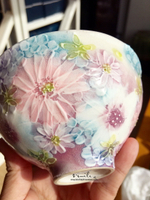 限定進口瀨戶燒繁花朵朵手繪手工彩繪陶瓷飯碗