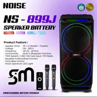 Speaker Noise NS-899J 15 inch double Woofer 899J Portable Bluetooth