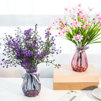 仿真玫瑰花束塑料假花絹花藝家居客廳擺設餐桌茶幾擺件裝飾花盆栽