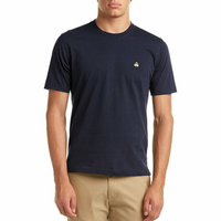美國百分百【Brooks Brothers】布克兄弟 T恤 T-shirt 上衣 短袖 素面 logo M-XL 深藍 I391