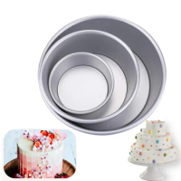 4/6/8/10/12inch Tiered Round Cake Mold Removable Bottom Aluminum Alloy Cake Pan Set Non Stick Baking Mould Kitchen Tools