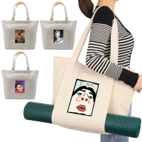 Women’s Canvas Sports Shoulder Bag Gym Tote Bag Yoga Mat Bag Workout Bag Lightweight Yoga Mat Carrie