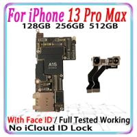 Free Shipping Original For iPhone 13 Pro Max Motherboard With Face ID 128GB 256GB 512GB Free iCloud Unlocked Mainboard Full Chip
