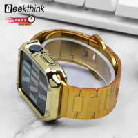 Plating Case +Rubber Strap for Apple Watch Ultra 49mm 45 41 44 42 40 38mm cover Titanium Color for I watch 8 7 6 5 4 3 Se band