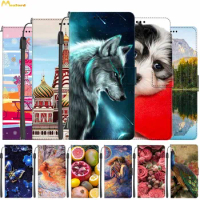 Leather Cases For Google Pixel 4A 5G Luxury Wallet Card Slot Phone Bags For Google Pixel 4 XL Flip Cover Wlof Cute Printed Funda